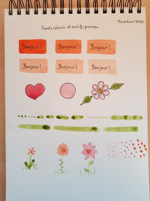 Fonds colores et motfis pinceau